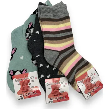 LookeN Kid´s Dívčí vysoké ponožky 3x páry Barva: Růžová, Velikost: 32-35