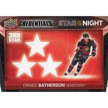 Karetní hra insert karta DRAKE BATHERSON 21-22 Credentials 3rd Star of the Night číslo 3S-6