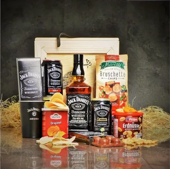 Dárkový potravinový koš Dárková bedna s páčidlem pro muže Jack Daniel’s