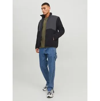 Pánská mikina Jack & Jones Fleecová mikina Marvin 12235864 Černá Regular Fit M