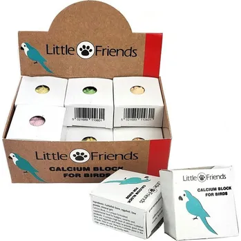 Krmivo pro ptáka Little Friends Vápníkový blok pro exotické ptactvo, krabička 12ks á 24g