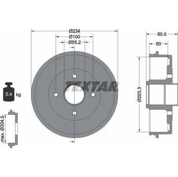 Brzdový buben Brzdový buben TEXTAR 94019600