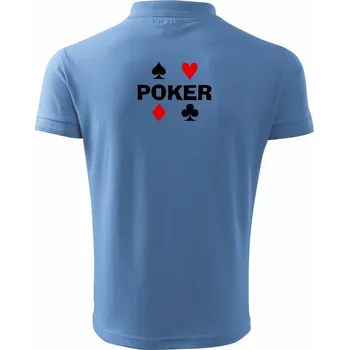 Pánská košile Poker znaky - Polokošile pánská Pique Polo 203 - 5XL ( Pyžamově světlá modrá )