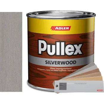 barva a nátěr na dřevo Adler Pullex Silverwood - efektní lazura na dřevo, odstín stříbrná (Silber) 0,75 l
