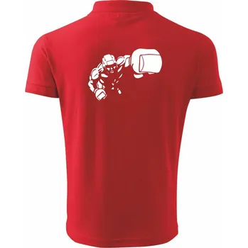 Pánská košile Boxer obrys - Polokošile pánská Pique Polo 203 - 5XL ( Červená )