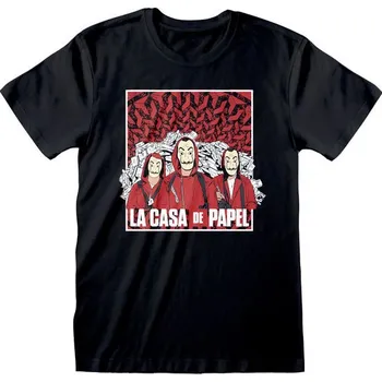 Dámské tričko Heroes Inc. - Tričko pro dospělé Money Heist černé - L