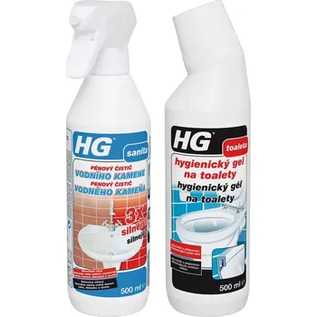 Čisticí prostředek do koupelny HG Pěnový čistič vodního kamene 3x silnější 500 ml + HG hygienický gel na toalety 500 ml