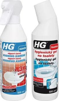 Čisticí prostředek do koupelny a kuchyně HG Pěnový čistič vodního kamene 3x silnější 500 ml + HG hygienický gel na toalety 500 ml