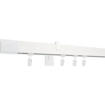 Garnýž Kovovégarnýže.cz Garnýže Square line modern square bílá lesklá Varianta jednořadá nebo dvouřadá: Jednořadá, Délka: 351-400cm, Uchycení látky: kolečkový jezdec+šnekový háček