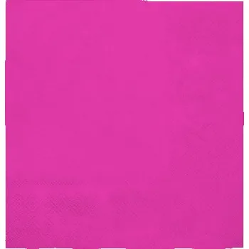Koktejlová dekorace Funiglobal - 16 fuchsiových ubrousků (33 x 33 cm) - Plain Colours -