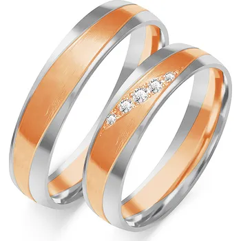 Prsten SOFIA zlatý dámský snubní prsten ZSB-208WRG+WG