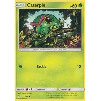 Sběratelská karetní hra Pokémon HIF 001/068 Caterpie - Hidden Fates Stav: Excellent, Verze: NORMAL