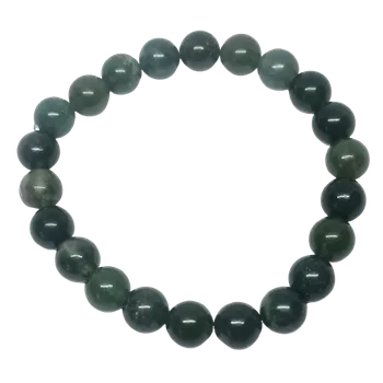 Náramek Achát mechový náramek 8 mm