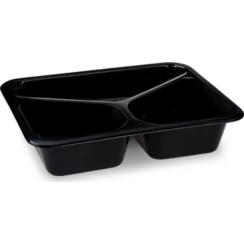 Menu mísa (PP) Reware Lunch vratná 3dílná černá 227 x 178 x 49 mm