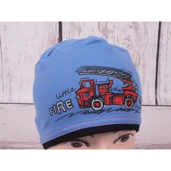 Čepice Čepice RDX 2830 modrá s hasičským autem velikost čepic: 48-50cm (1-2 roky, RDX vel.3)