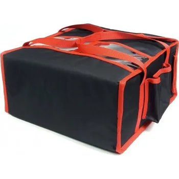 Bowling Taška na pizzu na 4 krabice 400x400 mm, material Cordura, černá s červeným lemováním | FURMIS, T4M