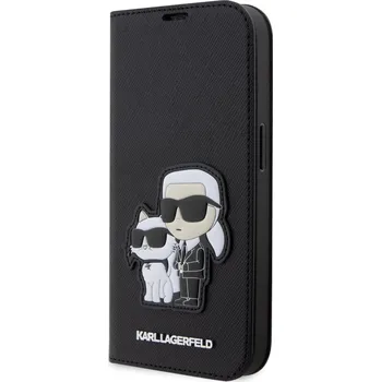 Pouzdro na mobilní telefon Karl Lagerfeld PU Saffiano Karl and Choupette NFT Book pro Apple iPhone 13 Pro černé
