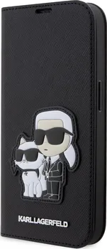 Pouzdro na mobilní telefon Karl Lagerfeld PU Saffiano Karl and Choupette NFT Book pro Apple iPhone 13 Pro černé