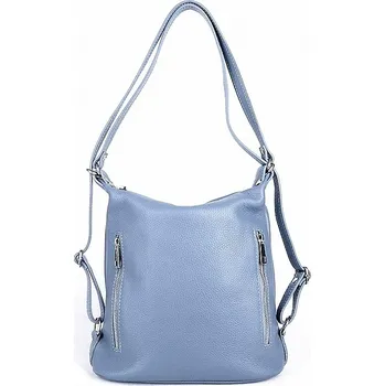 Dámská kožená kabelka na rameno a batoh v 1 7712 džínově modrá