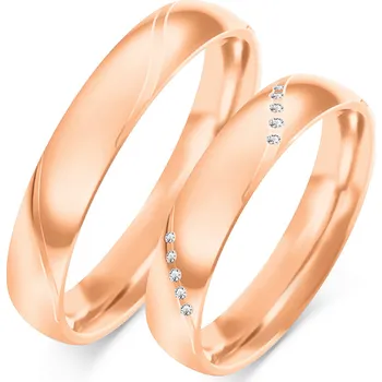 Prsten SOFIA zlatý dámský snubní prsten ZSO-407WRG-CZ