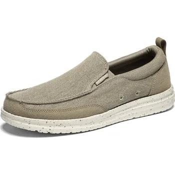 Pánské mokasíny Pánské plátěné mokasíny na platformě loafers Barva: Khaki, Velikost: 44