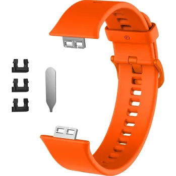Silikonový řemínek se sponou na hodinky Huawei watch fit Barva: Oranžová 5