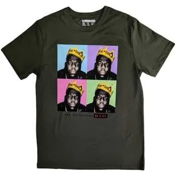 Pánské tričko Merch Biggie Smalls: Biggie Smalls Unisex T-shirt: Crown Pop Art (small) S