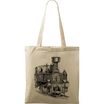 Nákupní taška Plátěná taška - Parní lokomotiva 310.072 Kafemlejnek Barva: Přírodní