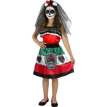 Funiglobal - Kostým Dia de los Muertos pro dívky - 10-12 years
