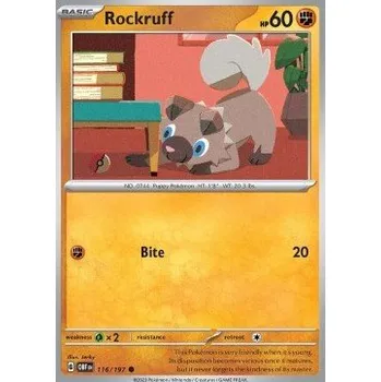 Sběratelská karetní hra Pokémon OBF 116/197 Rockruff - Obsidian Flames Stav: Near Mint, Verze: REVERSE HOLO
