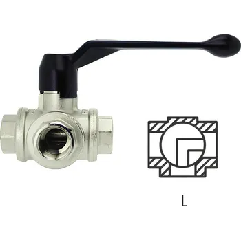Ventil KNOCKS FLUID Technik Trojcestný kulový kohout L - 1 1/4"