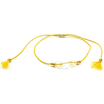 Náramek Moni náramek hedvábí amber s broušeným křišťálem