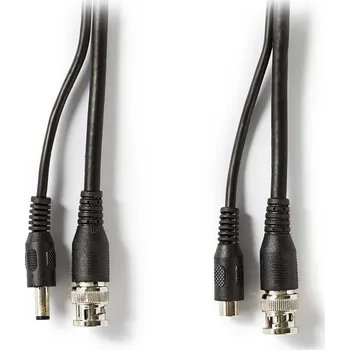 Video kabel Nedis CCTVCA10BK100 koaxiální CCTV kabel video+napájení 12V DC, 10 m