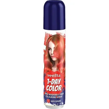 Barva na vlasy VENITA 1-DAY Colouring Spray 4 SPARK RED - barevný sprej na vlasy 50ml - červený