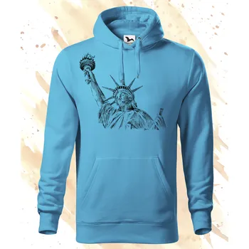 Dámská mikina Mikina - Socha Svobody Barva: Modrá - tyrkysová (44), Velikost: XXL, Střih: Dámské