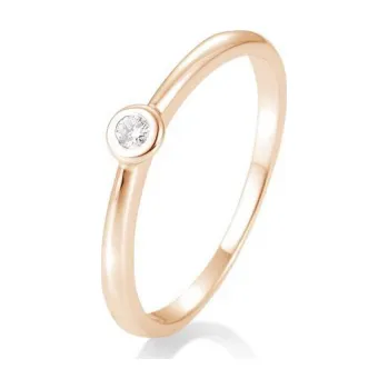Prsten SOFIA DIAMONDS prsten z růžového zlata s diamantem 0,05 ct BE41/85771-6-R-14K-49