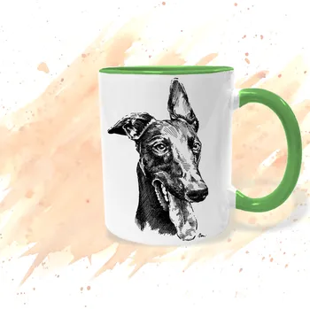 Hrnek - Greyhound - Anglický chrt Barva: Zelená