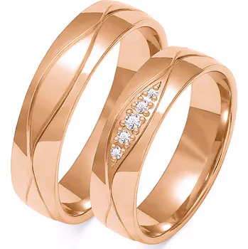 Prsten SOFIA zlatý dámský snubní prsten ZSO-113WRG-CZ