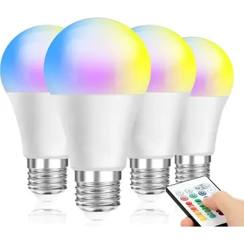 Žárovka Hütermann RGB LED žárovka E27 9W s dálkovým ovladačem, 5v1 - stmívání, stroboskop.......