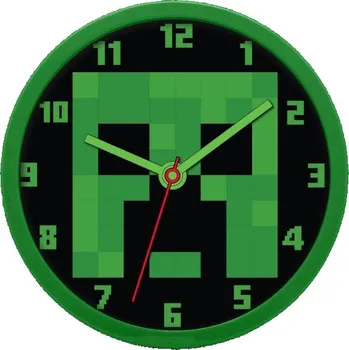 Hodiny EUROSWAN Hodiny nástěnné MINECRAFT zelené 24cm