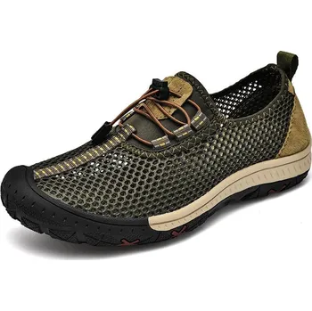 Pánská obuv Turistické pánske tenisky letné outdoorové topánky sieťované Velikost: 39, Barva (Varianta): Zelená 2058