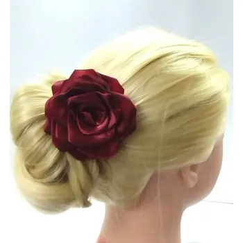 Brož Brož 3v1 bordó saténová růžička BR045