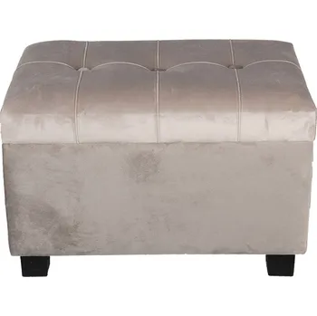 Stolička Šedá sametová podnožka Grey - 50*34*33 cm