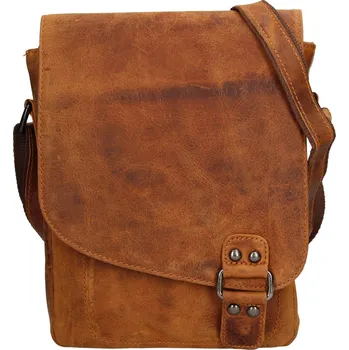 Pánská aktovka Pánská kožená taška přes rameno Greenwood Jamie - koňak