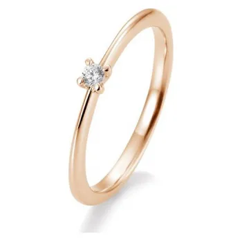 Prsten SOFIA DIAMONDS prsten z růžového zlata s diamantem 0,05 ct BE41/05632-R-14K-49