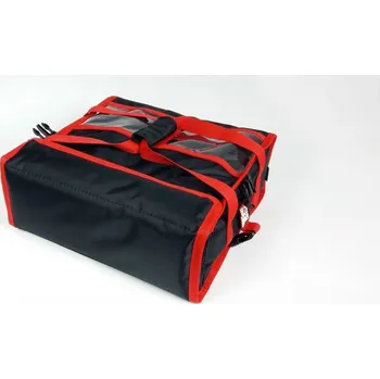 Taška na bowlingovou kouli Taška na pizzu na 2 krabice 450x450 mm, z nylonu, černá s červeným lemováním | FURMIS, T2L