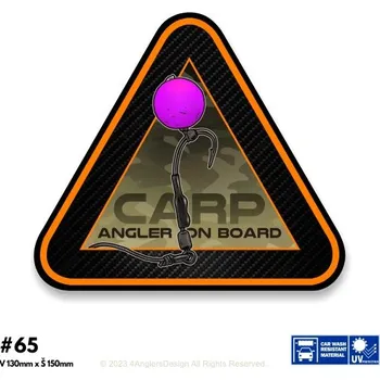 Samolepící dekorace 4anglersdesign Rybářská samolepka na auto Ronnie rig fialová