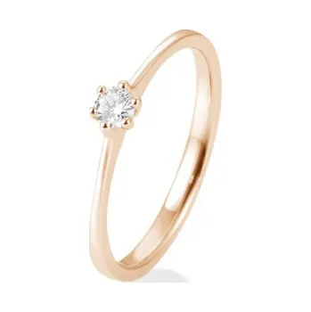 Prsten SOFIA DIAMONDS prsten z růžového zlata s diamantem 0,10 ct BE41/82144-R-14K-48