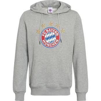 Pánská mikina Mikina FC Bayern Mnichov s kapucí, šedá, 100% bavlna Velikost: S