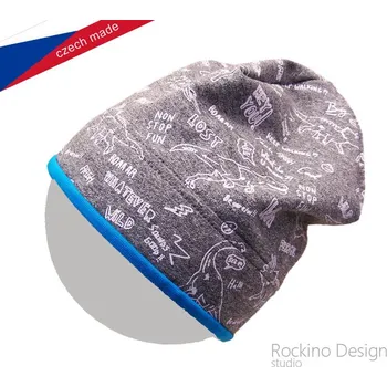 Čepice Chlapecká podzimní/jarní čepice šedý melír Rockino 5121